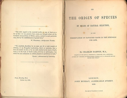 Orginin of Species Titel page